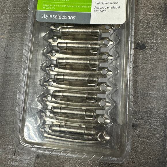 Style Selections 10 Ct. Satin Nickel Self-Closing 3/8 Inch Inset Hinges 0314979 - Picture 4 of 7